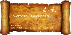 Lobstein Annamária névjegykártya